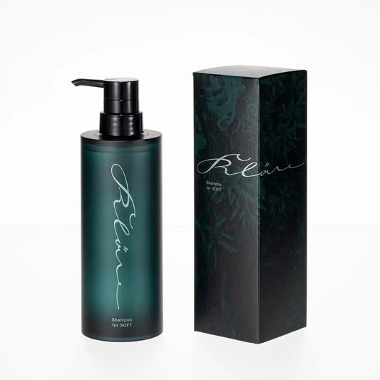 【セット割10%OFF】プレミアムエイジングケア3点セットのシャンプー単品と専用パッケージ。ヒト幹細胞培養液配合で髪にハリとコシを与えるソフトタイプ用。