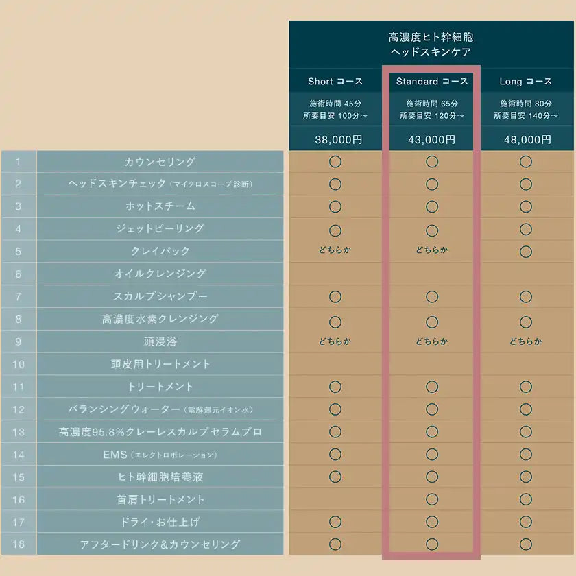 高濃度ヒト幹細胞ヘッドスキンケア スタンダードコース(所要目安120分〜/施術65分)